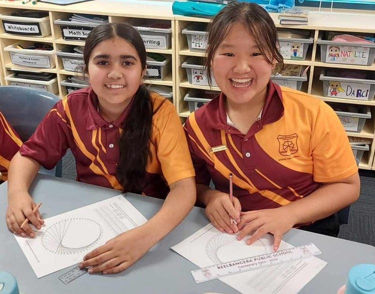 2 students working on PI