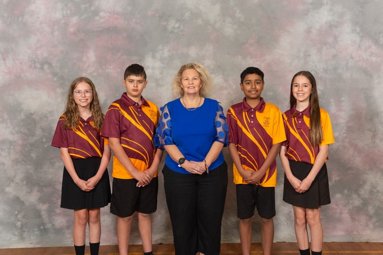 Principal with school leaders